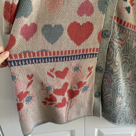 Coldwater‎ Creek Long Line Knit Cardigan Sweater XL Indie Bloomcore Boho Novelty - Picture 4 of 9